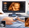 3D/4D pregnancy scan showing detailed fetal face during ultrasound for early detection of fetal growth and developmental issues